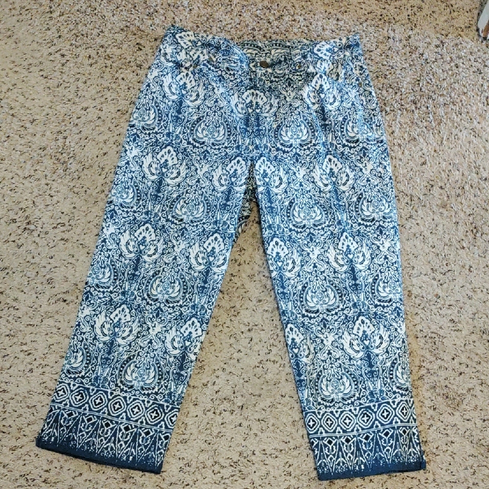 Blue and White Patterned Pants